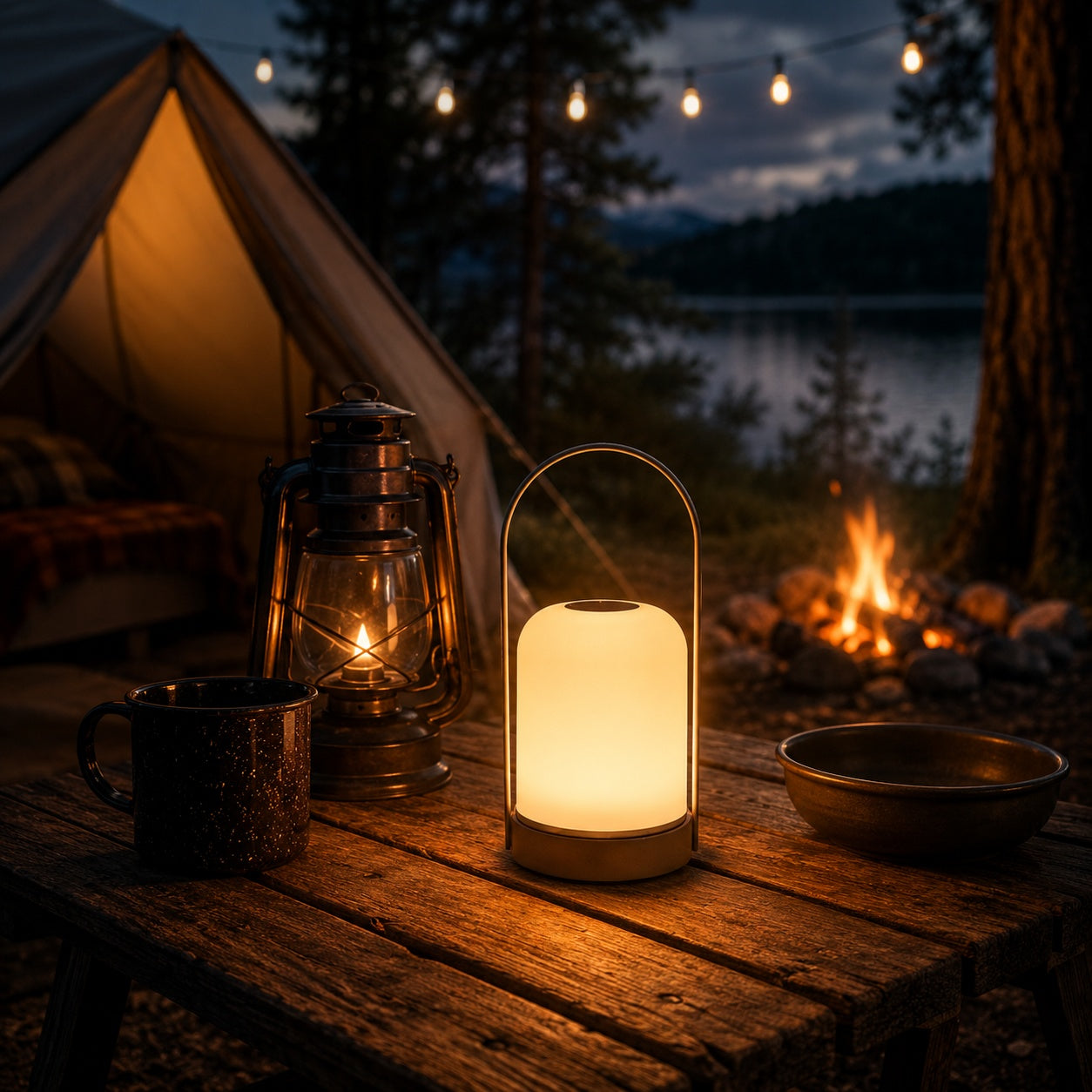 Three Glow Camp Lamp