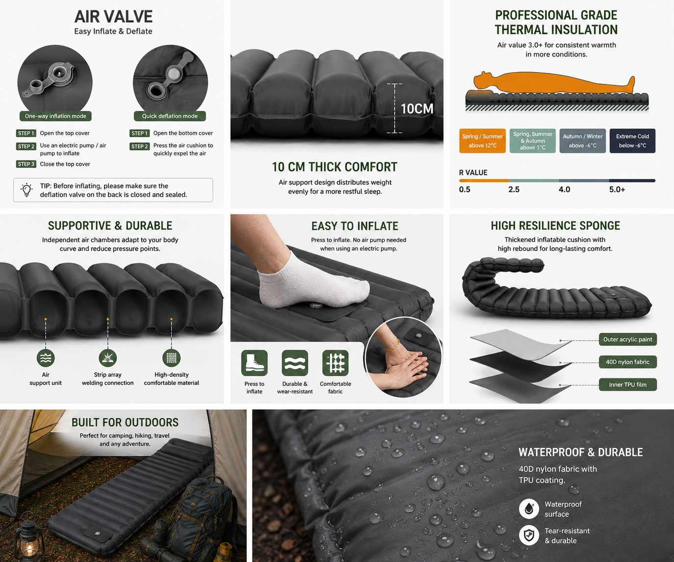 Cloud Rest Camping Self-Inflatable Air Mattress