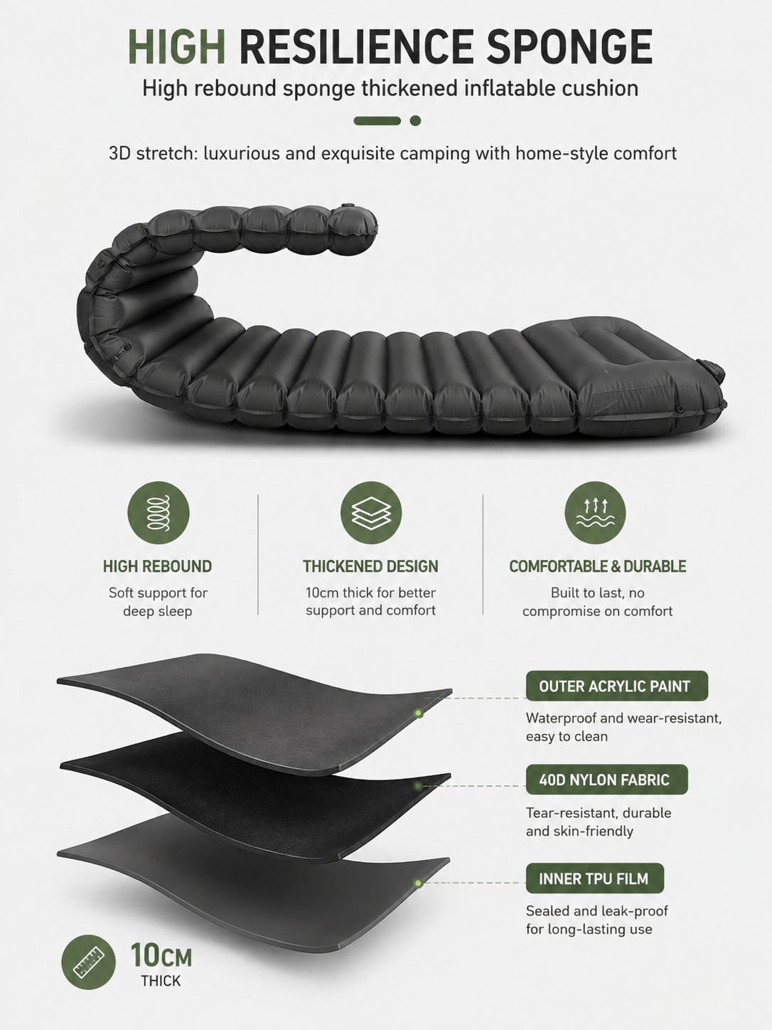 Cloud Rest Camping Self-Inflatable Air Mattress