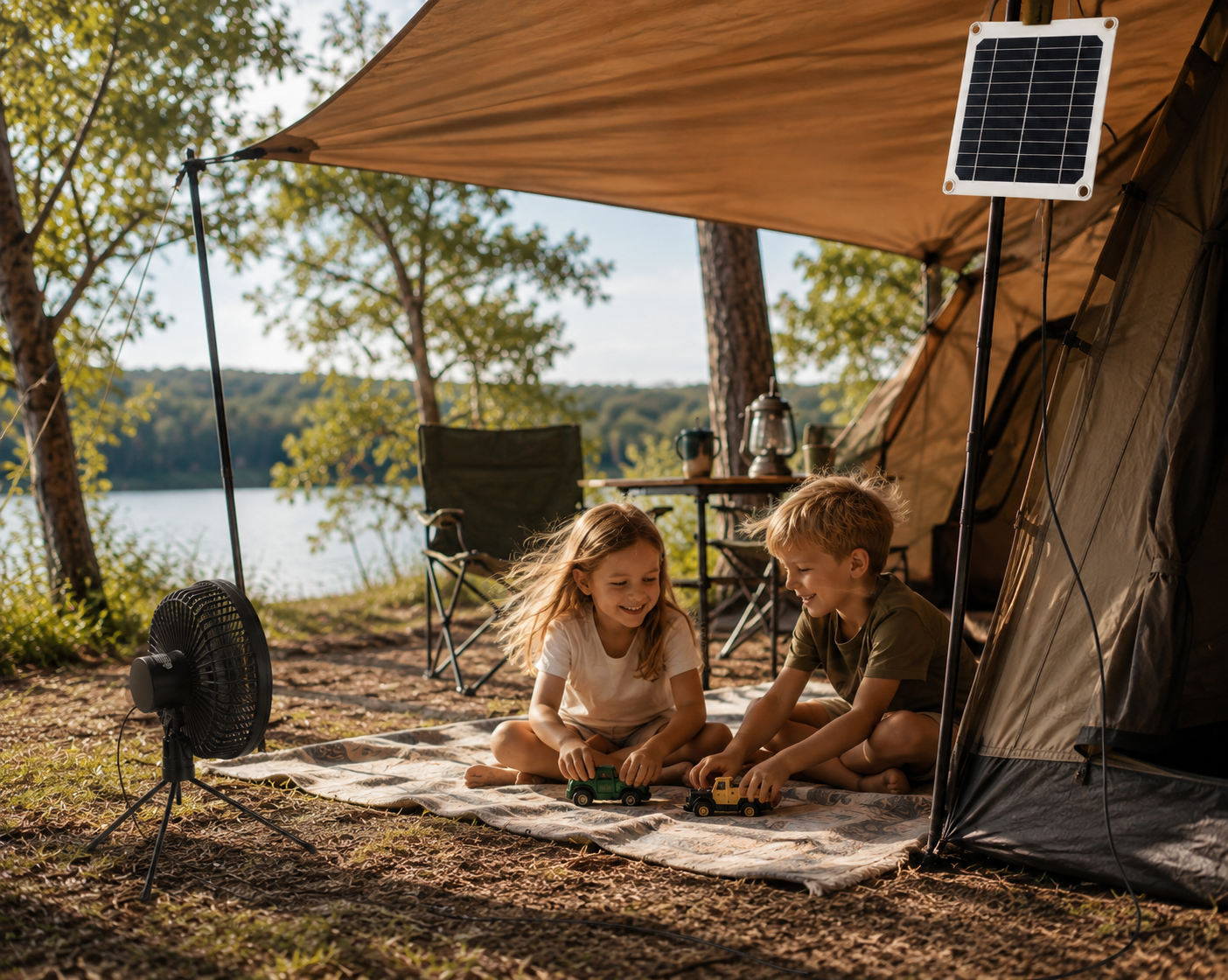 Solar Breeze Camp Fan
