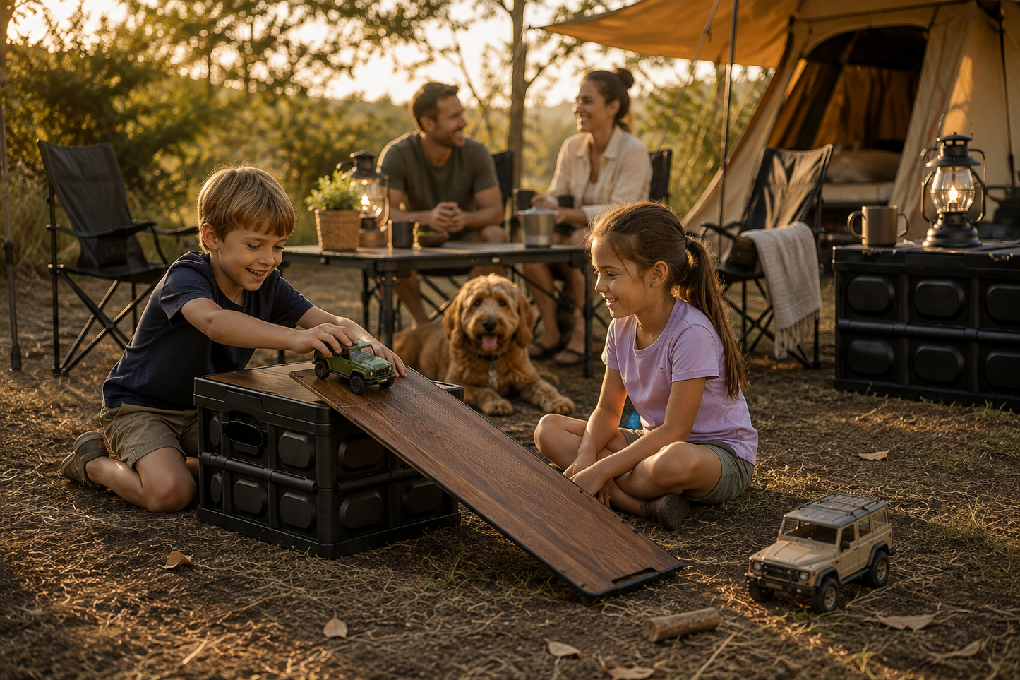 Camp & Store 50L Collapsible Storage Box – Timber Lid