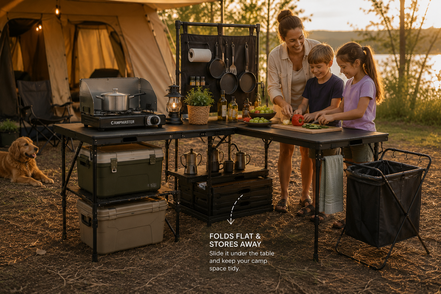 Camp & Store 50L Collapsible Storage Box – Timber Lid